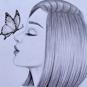Sketching - Girl with Butterfly
